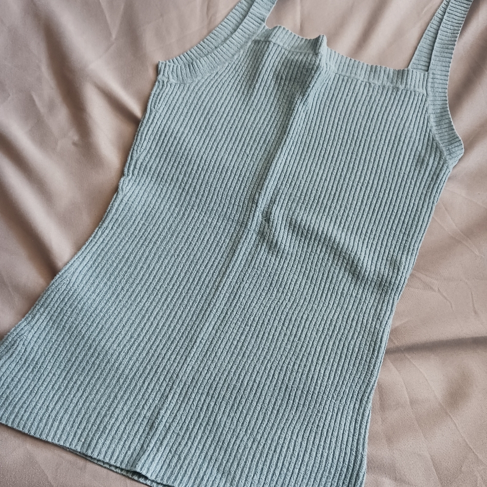 Women's Ribbed Tank Top - Blue